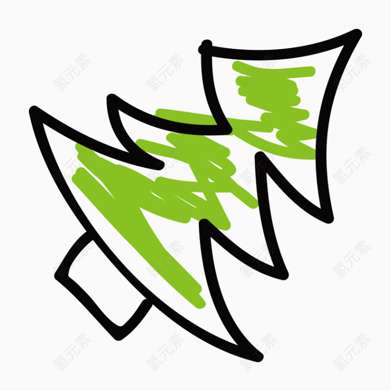 简笔画儿童手绘素材松树