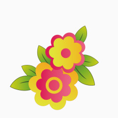 彩色装饰花朵图案