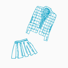 手绘校服西服小裙