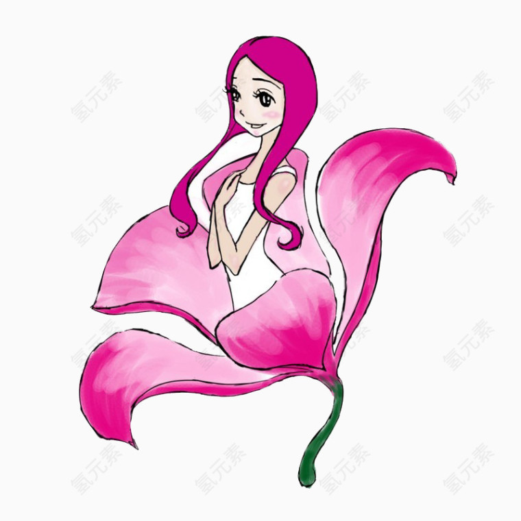 花朵上的少女