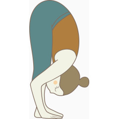 卡通女性瑜伽动作