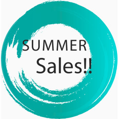 水彩夏日折扣标签