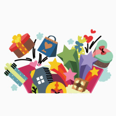 装饰图案 立体 购物袋