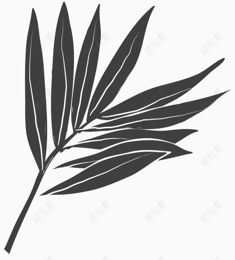 手绘的黑色树叶