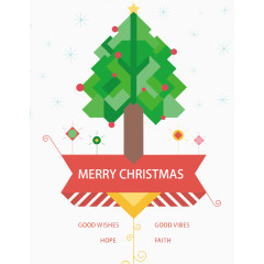 创意几何形圣诞树矢量素材
