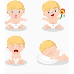 4款金发婴儿设计矢量素材