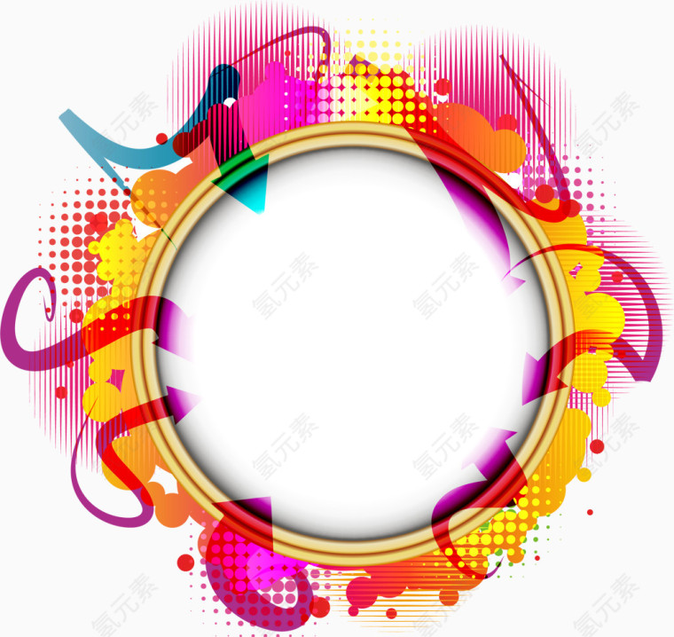 时尚抽象几何圆环