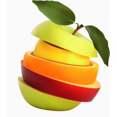 逼真各种水果切片