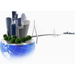 蓝色地球上的房屋