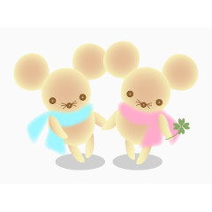 可爱小老鼠白色