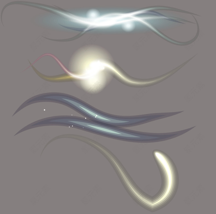 不规则线性发光体效果元素