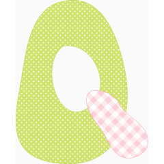 彩色布艺纽扣字母设计矢量图