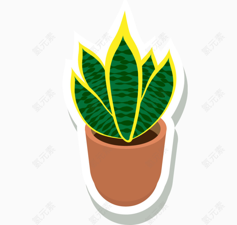 卡通植物盆栽