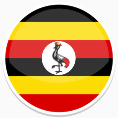 乌干达平圆世界国旗图标集