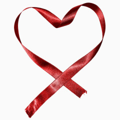 红色爱心彩带