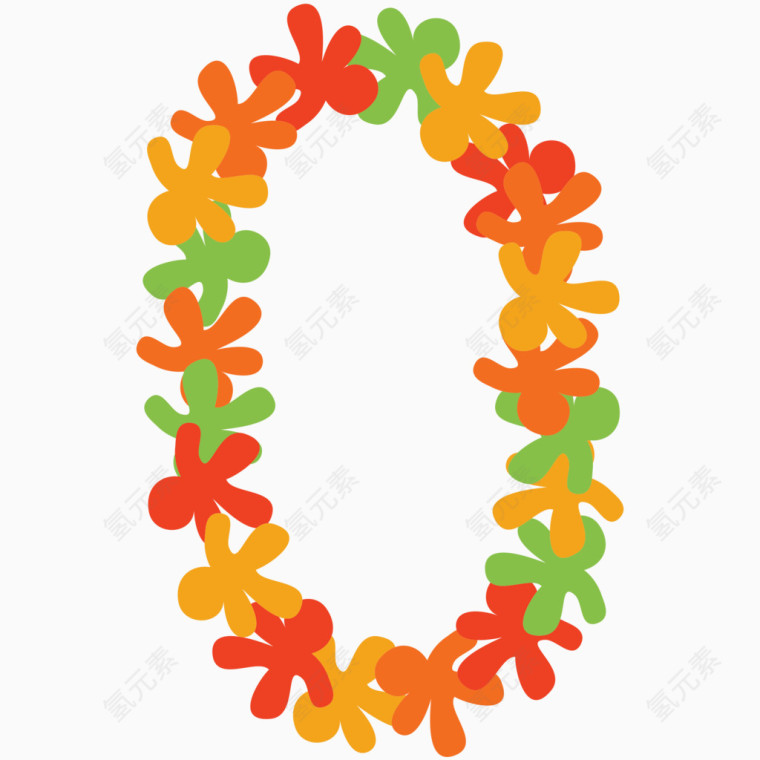 彩色花环胜利祝福