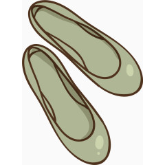 卡通手绘平底鞋 