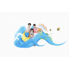 儿童夏季游泳广告