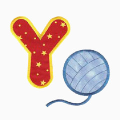 生活元素刺绣字母Y毛线球