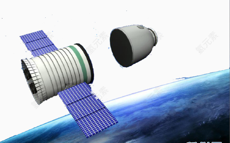 神舟飞船返回舱和推进舱分离