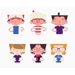 扁平化卡通形象素材