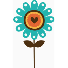 蓝色向日葵花朵