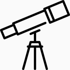 科学研究学习系列全套线框图标望远镜