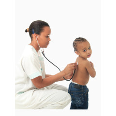 给小孩体检的医生