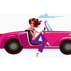 矢量下车的美女