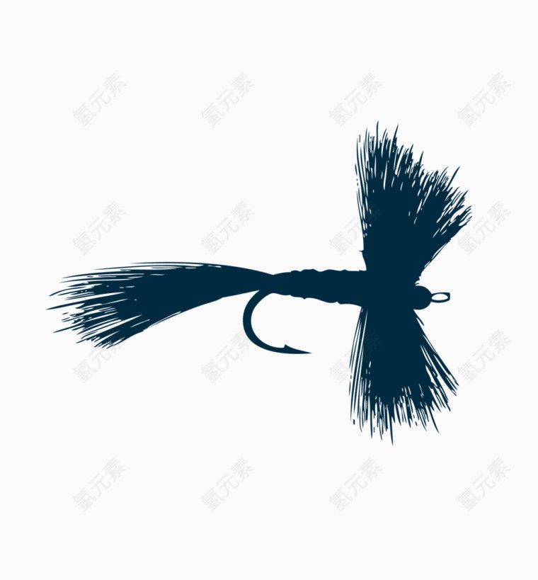 藏青色羽毛鱼钩