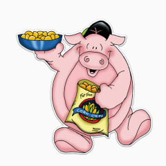 粉色贪吃小猪