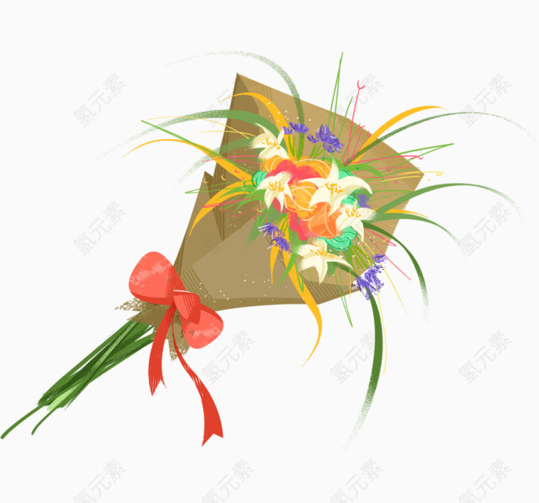 一束康乃馨图标元素