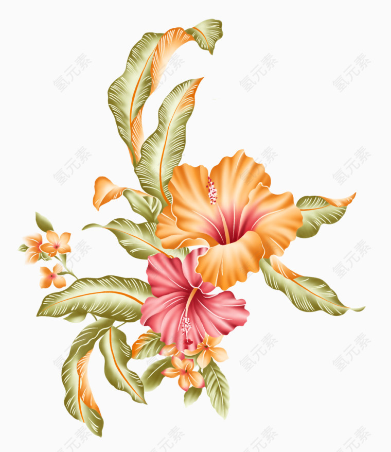 彩绘花草