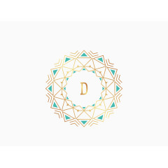 精美花纹字母设计矢量素材