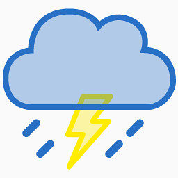 云黑暗闪电雨矢量时尚天气图标