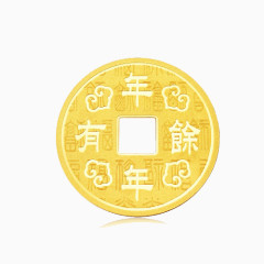 周生生【999.9】黄金压岁钱年年有“鱼”金片金币88410D二