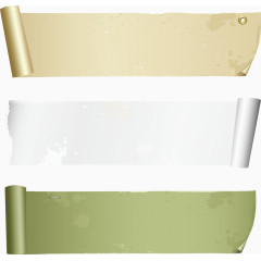 矢量手绘卷纸横幅