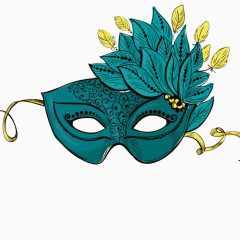 化装舞会绿色羽毛面具