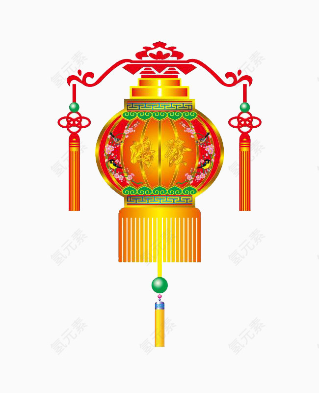 金黄色花纹灯笼