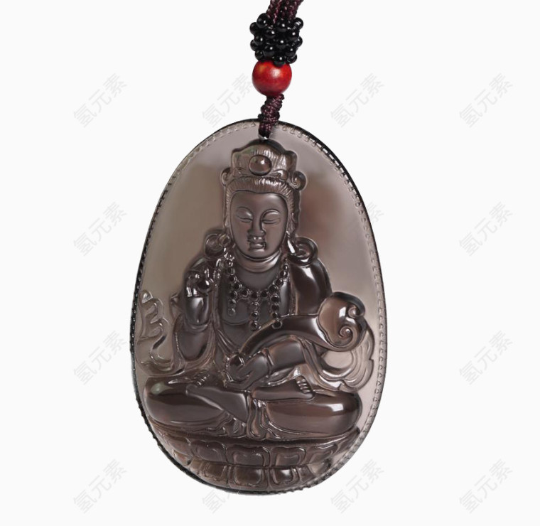 黑曜石如意观音款项坠