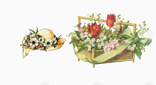帽子和花篮素材