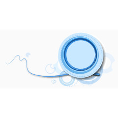 蓝色简约线条圆框