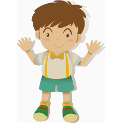 张开双手的小男生矢量图