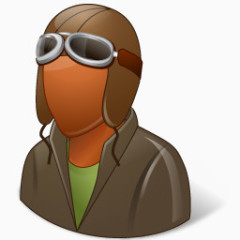 职业飞行员受男性黑暗的图标