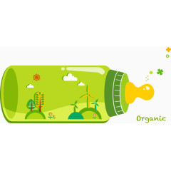 卡通手绘奶瓶家园