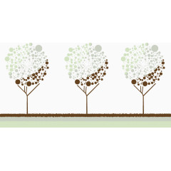 简约可爱圆点元素树木