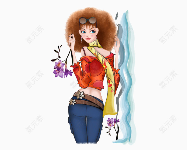 西方美女图片西方女孩矢量图