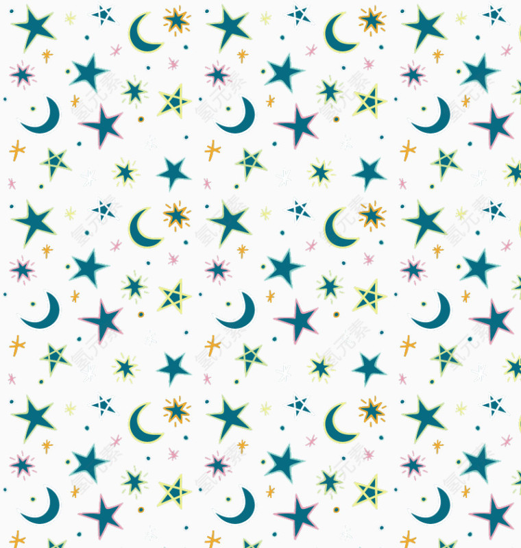 矢量星星月亮