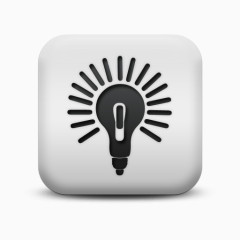 不光滑的白色的广场图标业务光灯泡商业偶像