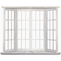 卡通手绘阳光四射窗台